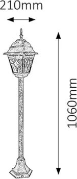 Outdoor stojaca lampa Tiffany Rabalux 8185 MONACO IP43