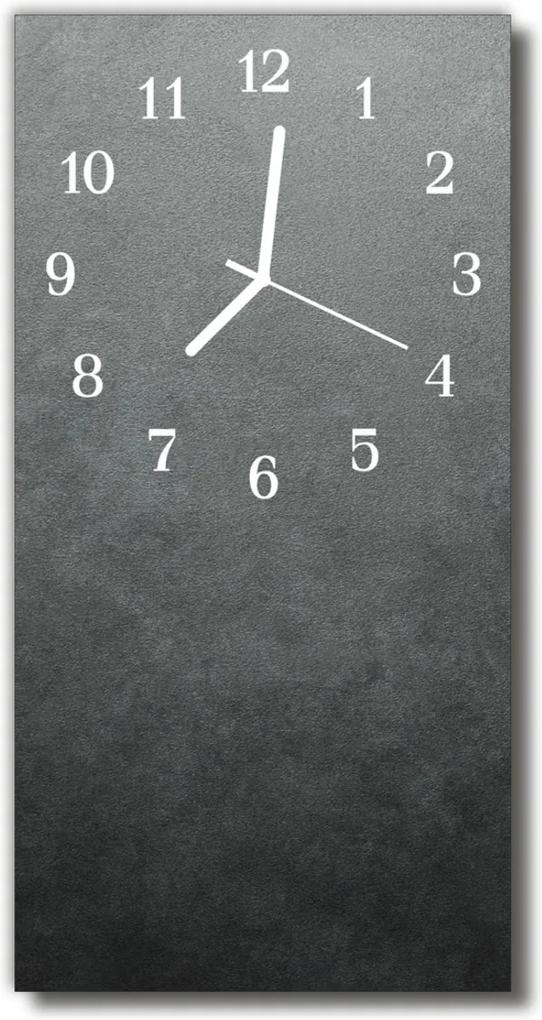 Sklenené hodiny vertikálne  Mramorová stena šedá