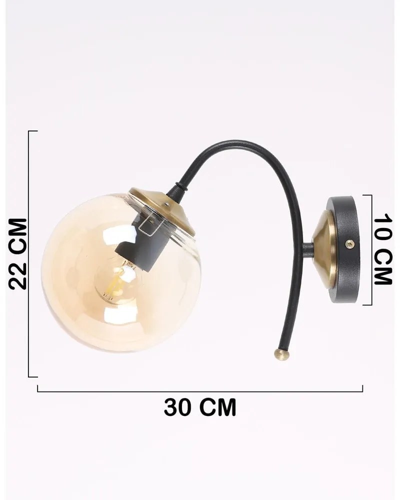 Okrovožlto-čierne nástenné svietidlo ø 15 cm Yoyo – Squid Lighting