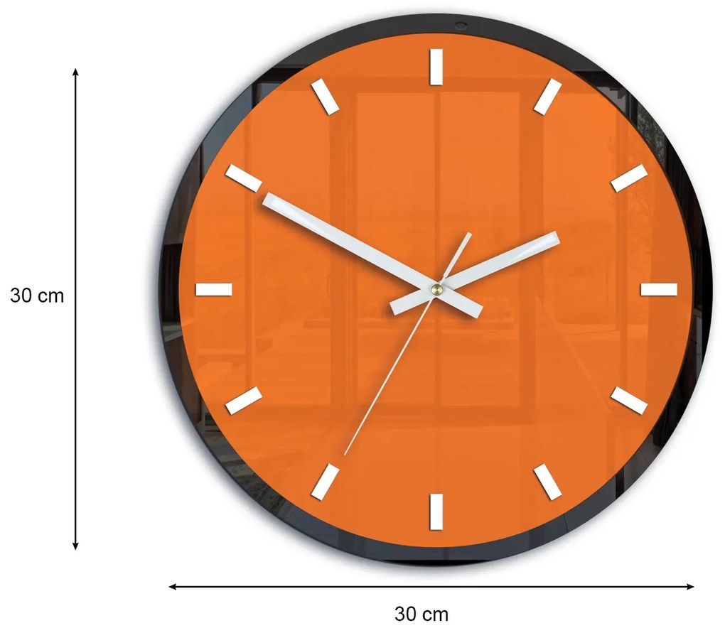 Nástenné hodiny Rolo 30 cm oranžové