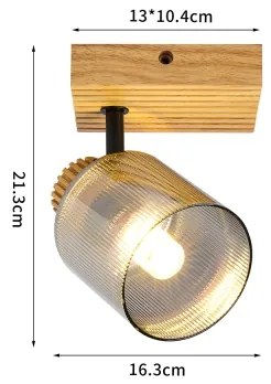 Brilagi - Nástenné bodové svietidlo HYGGE 1xE14/15W/230V drevené/dymové