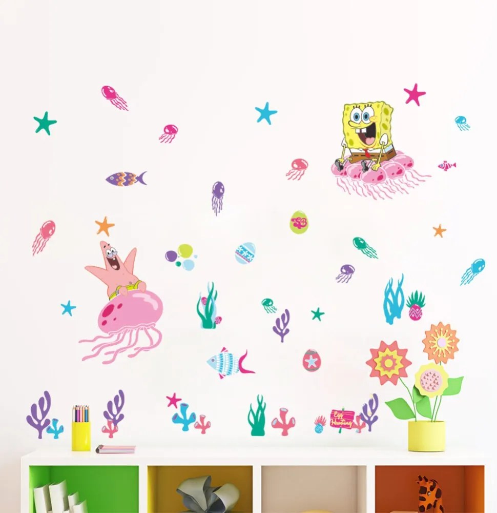 Veselá Stena Samolepka SpongeBob a hviezdica Patrick