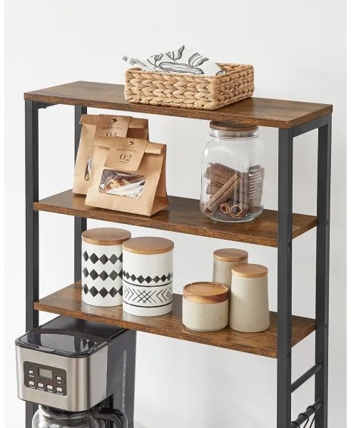 Policový regál MARGE hnedá/čierna