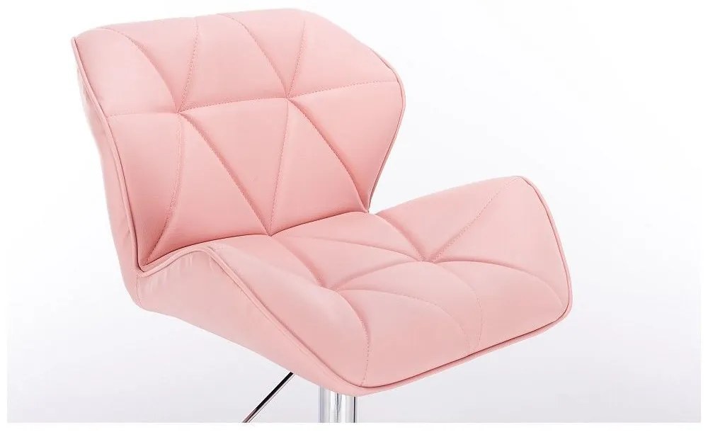 LuxuryForm DESIGN Stolička MILANO na striebornej podstave s kolieskami - ružová