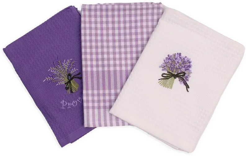 Kuchynské utierky na riad 3 set - levanduľa