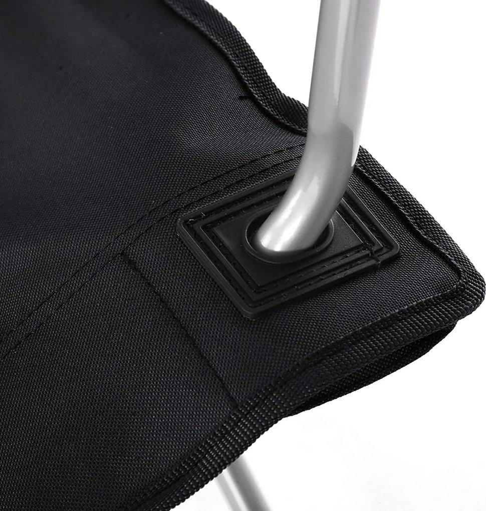 Sada skladacích kempingových stoličiek 2 ks, čierna