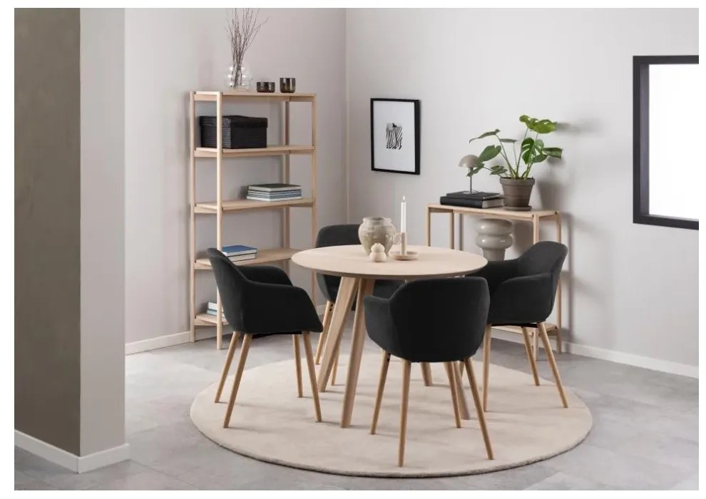 Kulatý jídelní stůl Townsville 100 cm dub bílý