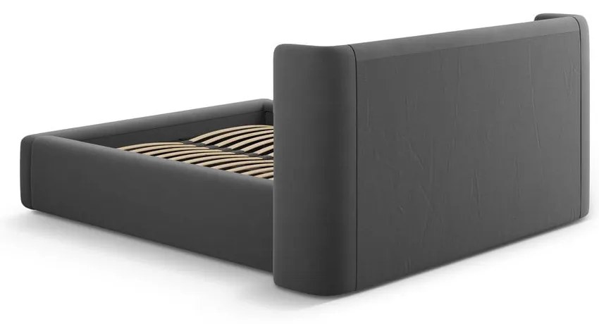 Sivá čalúnená dvojlôžková posteľ s úložným priestorom s roštom 200x200 cm Jason – Windsor &amp; Co Sofas