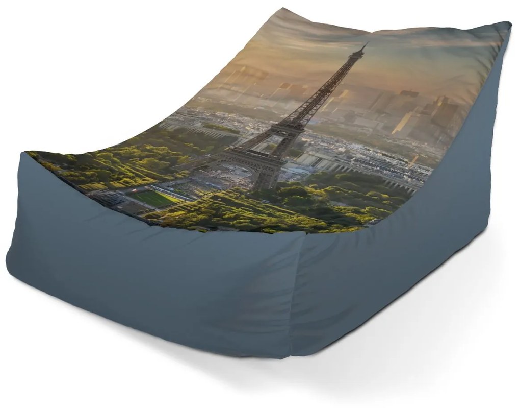 Sablio Sedací vak Lounge Paríž Eiffelova veža Skyline - 80 x 95 x 50 cm