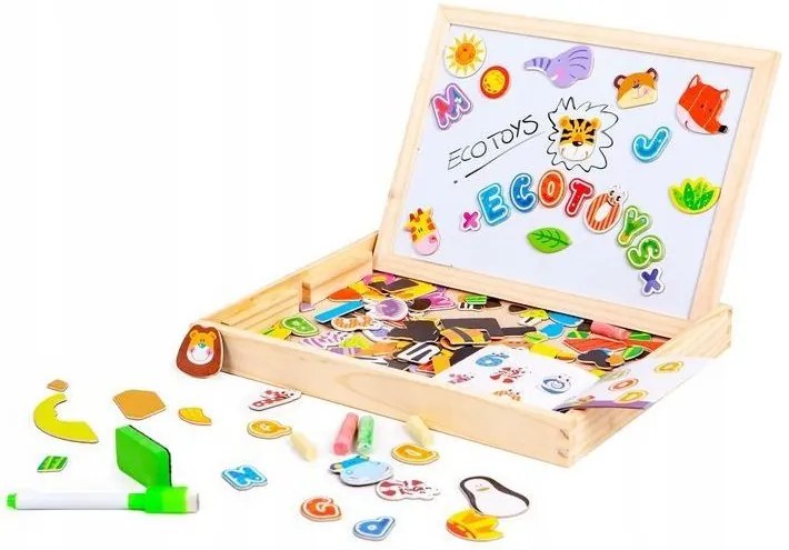 Bestent Edukačná magnetická tabuľa 2v1 s príslušenstvom Ecotoys