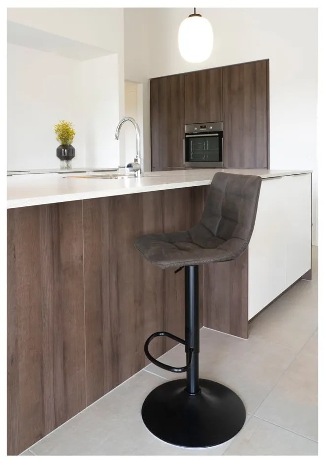 Tmavosivé čalúnené barové stoličky v súprave s nastaviteľnou výškou 2 ks (výška sedadla 63 cm) Middelfart – House Nordic
