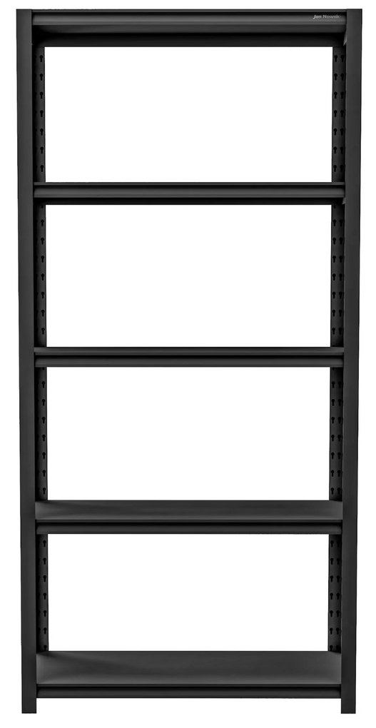Kovový regál do garáže SAM, 900 x 1830 x 450 mm, All Black: čierny