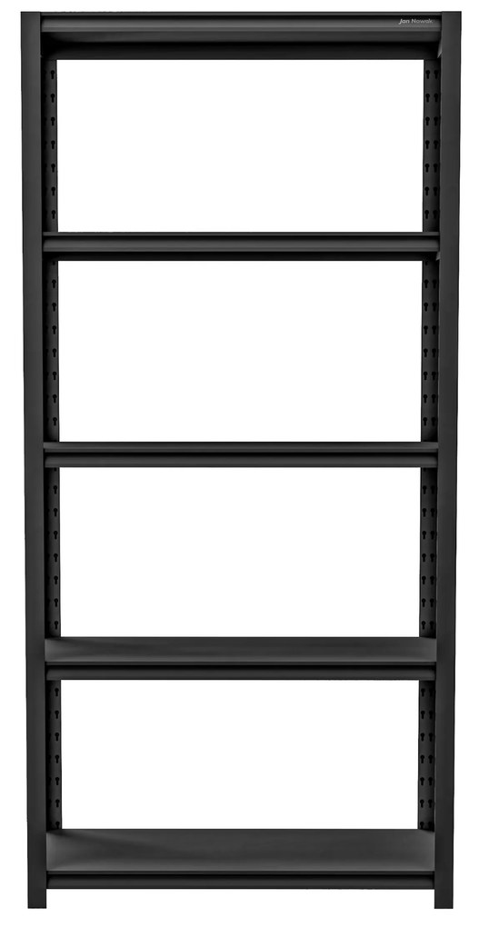 Otvorená kovová garážová polica, čierna, 900x1830x450 mm: SAM All Black