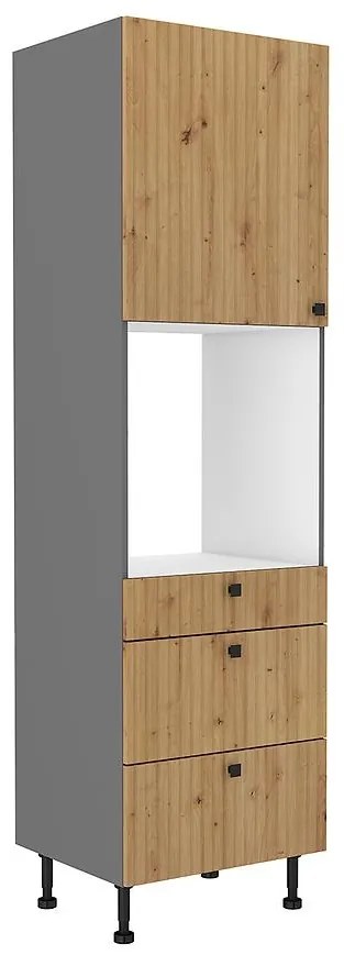 Kuchynská skrinka AVA dub artisan/antracitová 60dps-215 1f 3s