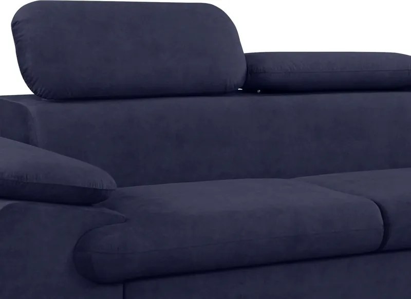 Rohová sedacia súprava Scala, tmavo modrá látka, pravý roh