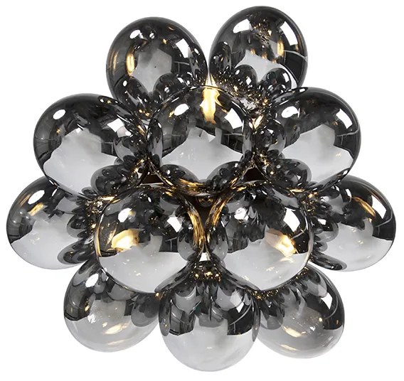 Inteligentné stropné svietidlo čierne s dymovým sklom 3-svetlá vrátane 3 WiFi G9 - Uvas