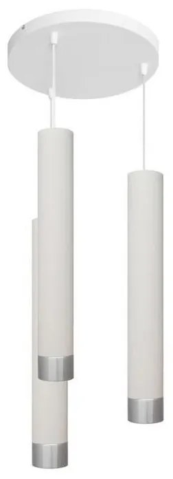 LED Luster na lanku TUBA 3xGU10/4,8W/230V biela/lesklý chróm