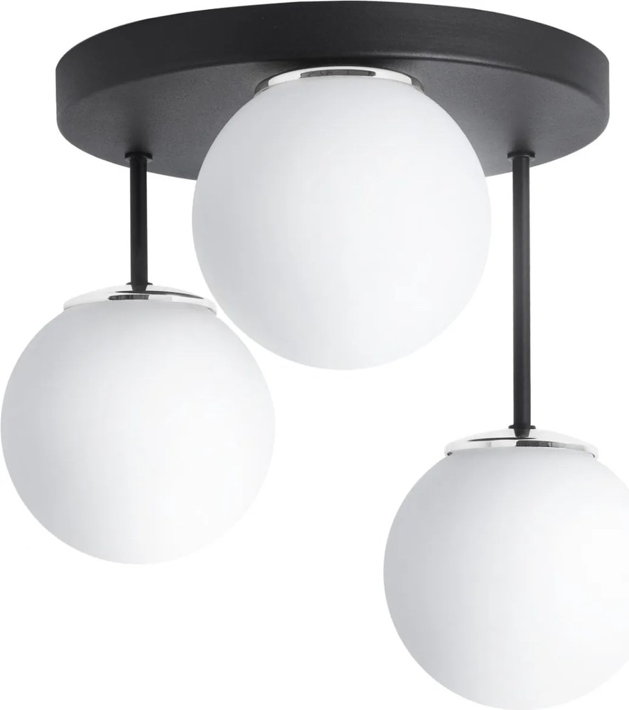 Stropné svietidlo Florence, 3x biele sklenené tienidlo, b/ch, o