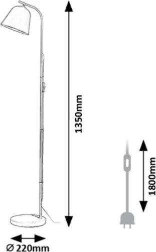 Rabalux 3096 - Stojacia lampa MALIA 1xE27/25W/230V