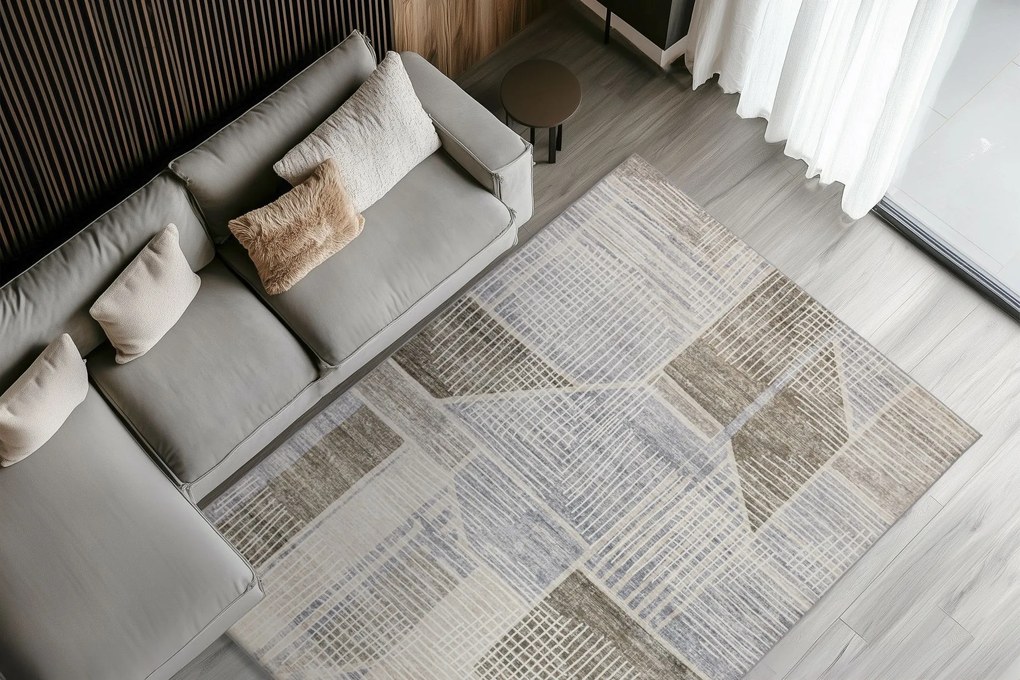 Kusový koberec Avantgarde 104 Taupe, 80x150, šedá, chodba / predsieň, Obsession