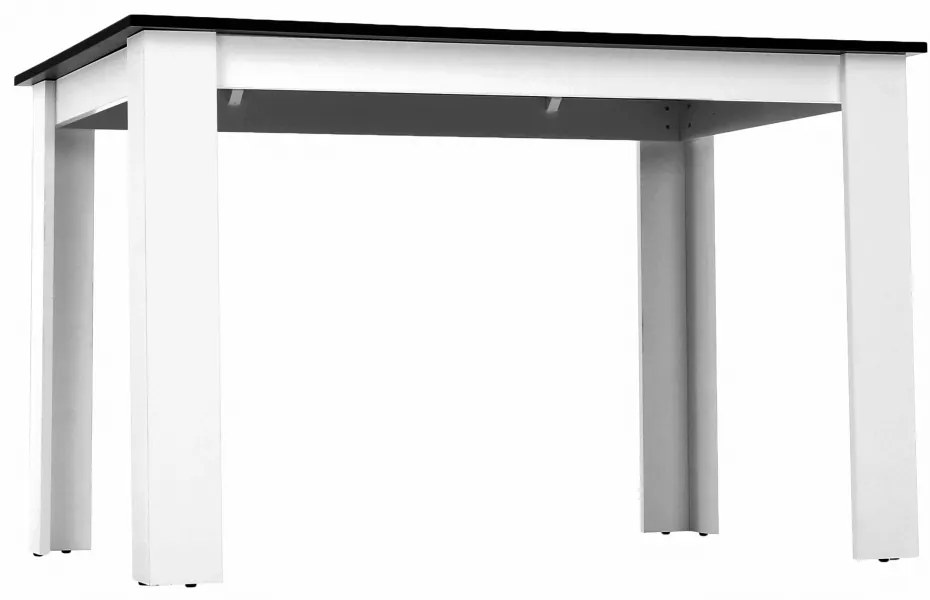 Jedálenský stôl Plat (obdĺžnik) (pre 4 osoby) (biela + čierna). Vlastná spoľahlivá doprava až k Vám domov. 794792