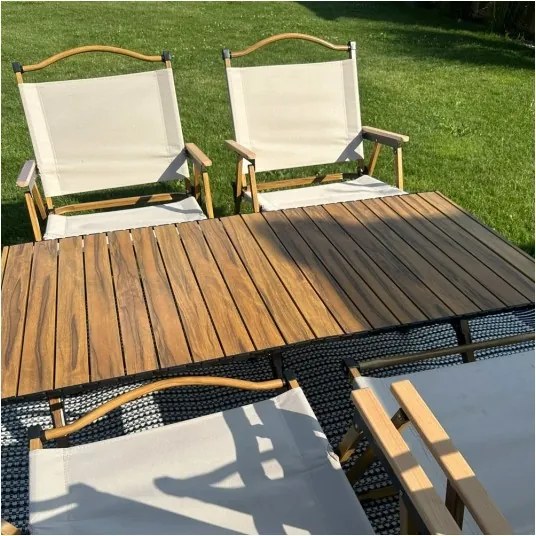 MI Kempingový stolík DREVO 120