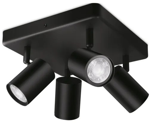 WiZ - LED RGBW Stmievateľné bodové svietidlo IMAGEO 4xGU10/4,9W/230V čierna Wi-Fi