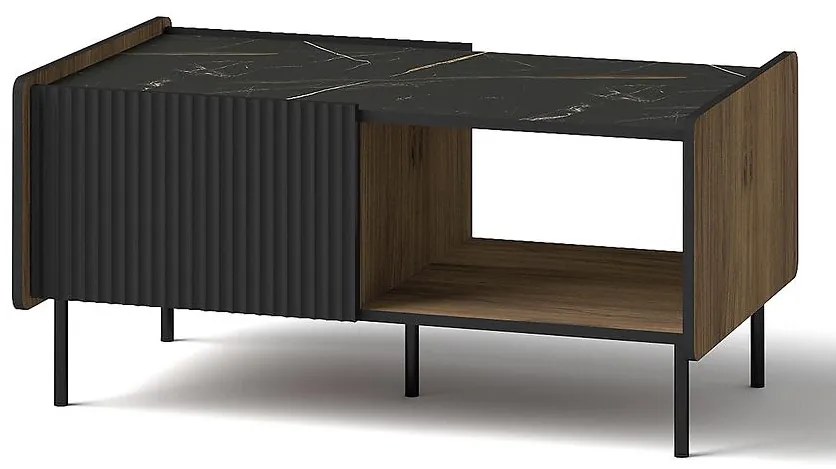Konferenčný stolík Prestigo P11 vojnový orech/San Seb/čierny mat