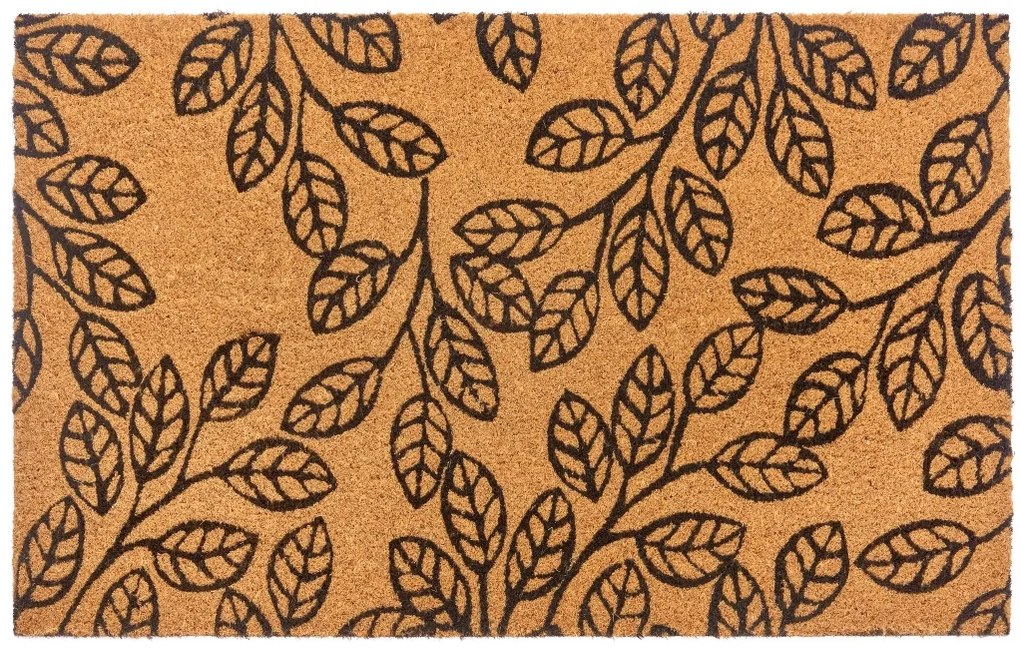 Hanse Home, Rohožka Listy 105579 - na von aj na doma, 45x75, hnedá, chodba / predsieň