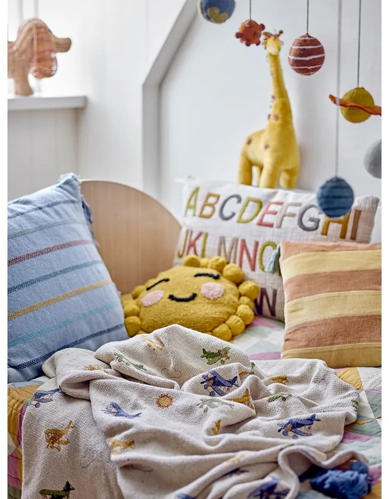 Krémová detská deka 130x160 cm Plane – Bloomingville Mini