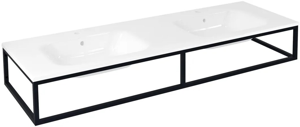 Sapho Sapho, SKA konzola pod umývadlo/dosku, 160x22x51cm, čierna matná, SKA860
