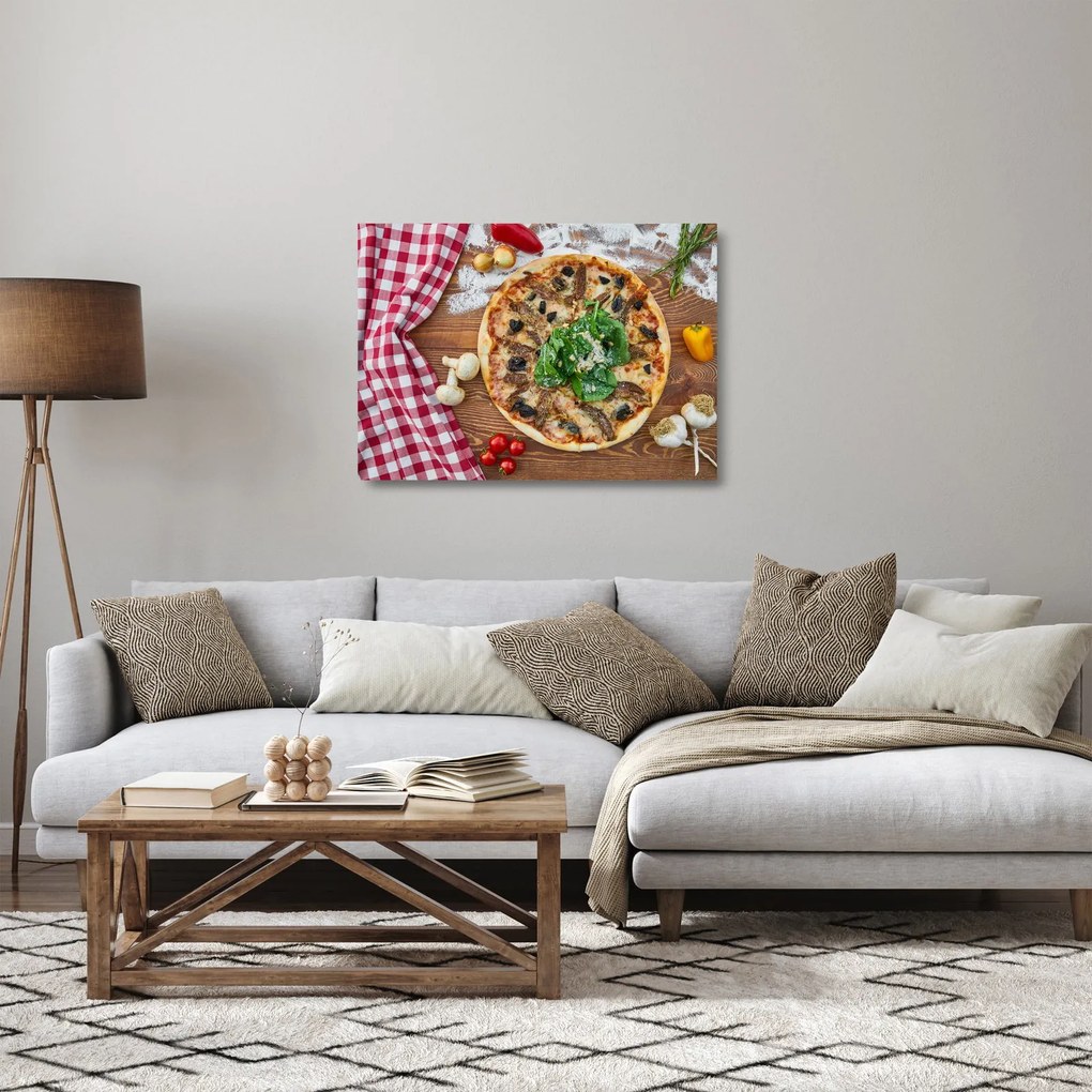 Sklenený obraz pizze (70x50 cm)