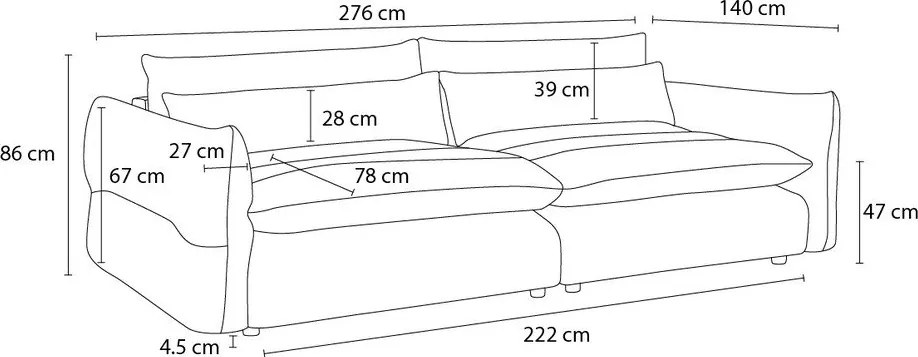 Zelená ženilková pohovka 276 cm Neil – Bobochic Paris