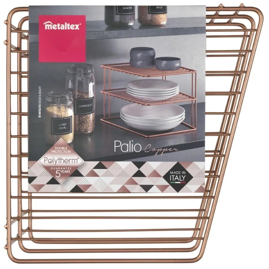 Oceľová prídavná polička v medenej farbe 25x25 cm Palio – Metaltex