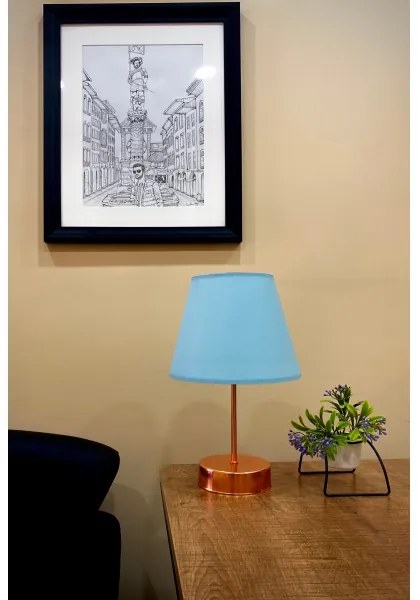 Stolná lampa 1xE27/60W/230V modrá/medená