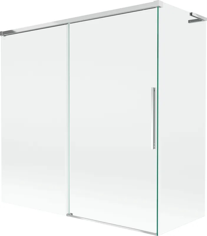 Mexen Rox, L posuvná 2-krídlová vaňová zástena 160 + 80 x 150 cm, 8mm číre sklo, chrómový profil, 8C9L-160-080-01-00