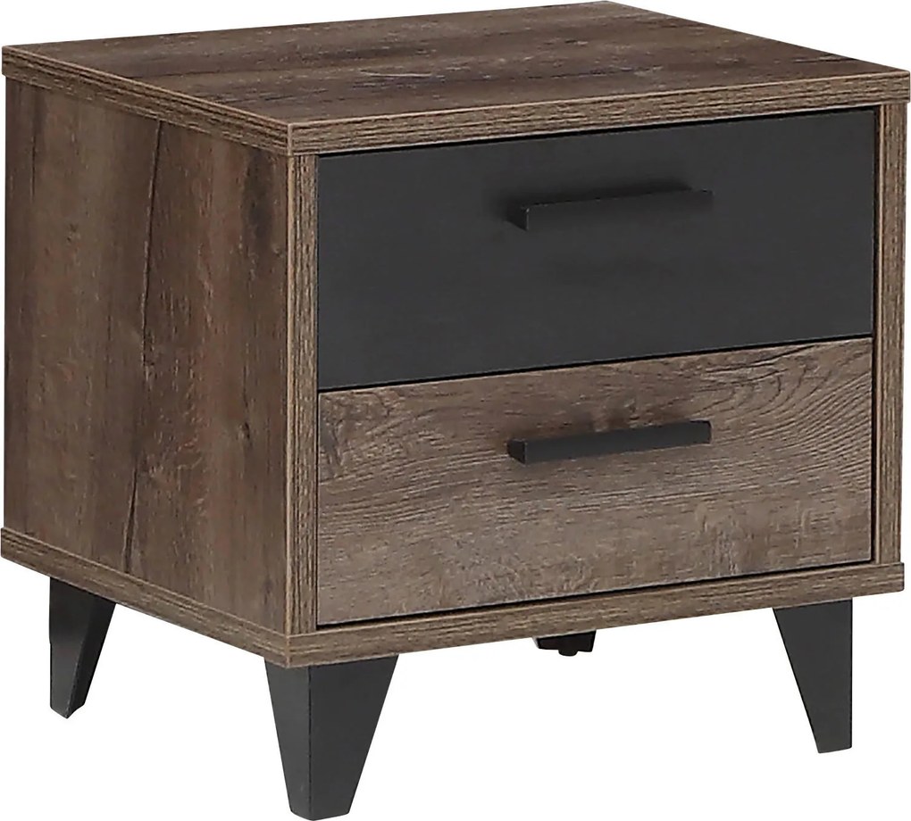 XXXLutz NOČNÝ STOLÍK, čierna, farba duba, 49,8/48,5/41,5 cm Carryhome - Spálňové sety - 000687019003
