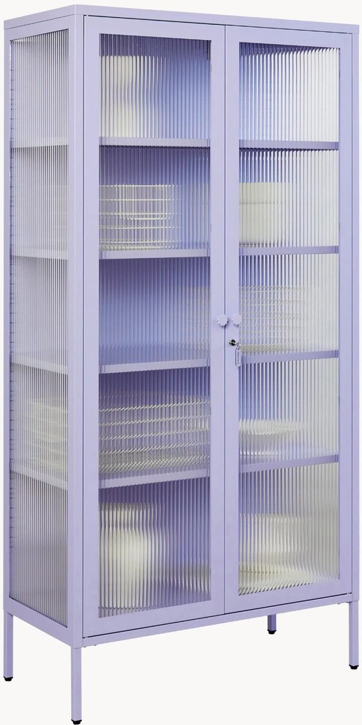 Kovová vitrína's drážkovaným sklom The Collector