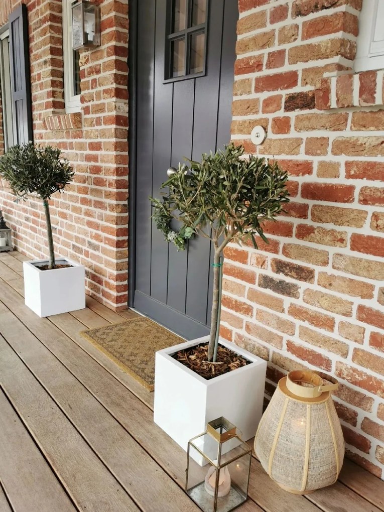 Kvetináč BLOCK, sklolaminát, 30x30x30 cm, biely mat