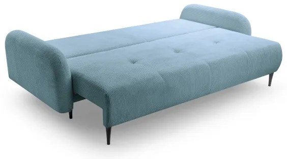 Rozkladacia čalúnená trojmiestna pohovka CLOUDY tyrkysová