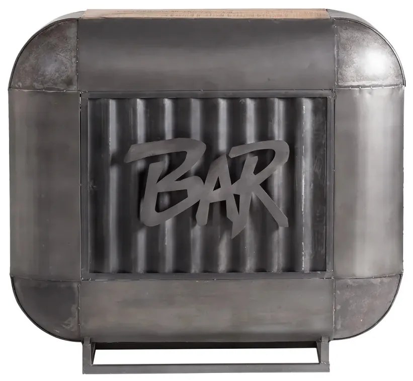 furniture-nabytek.cz - Barový jídelní stůl Bolton z kovu a manga, lakovaný, stříbrný – 112×50×105 cm