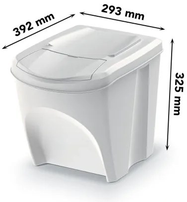 Odpadkové koše na triedenie odpadu, 3x25l SORTIBOX XL, popolavo sivá