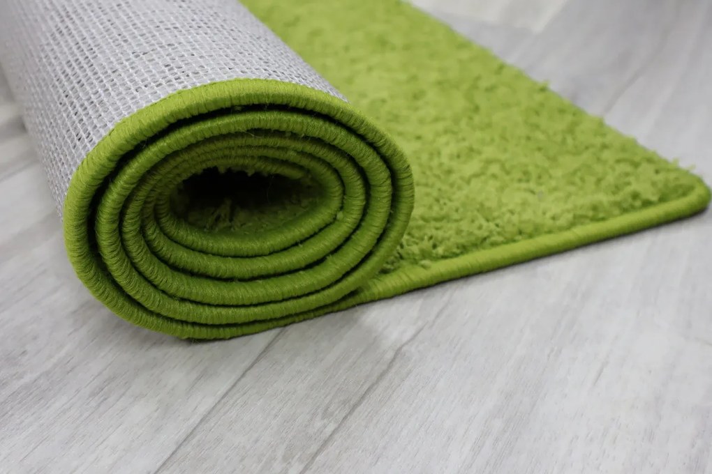 Vopi koberce Behúň na mieru Color Shaggy zelený - šíre 40 cm s obšitím