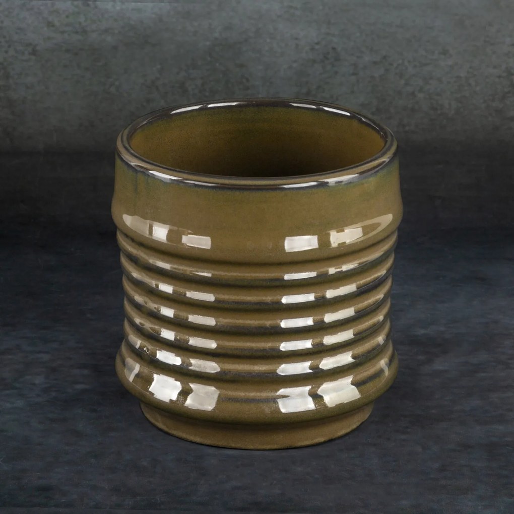 KERAMICKÝ KVETINÁČ (FI) 11X11 CM HNEDÁ