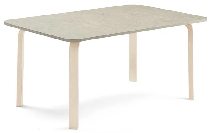 Stôl ELTON, 1400x800x590 mm, linoleum - šedá, breza