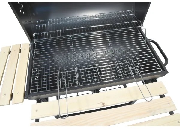 Gril na drevené uhlie čierna/drevo