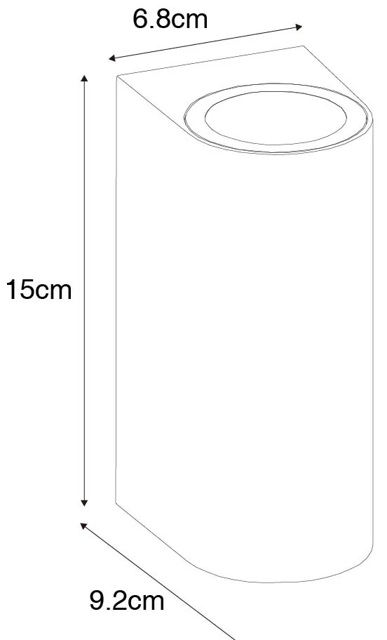 Vonkajšia nástenná lampa hrdzavohnedá plastová oválna 2-svetlá - Baleno