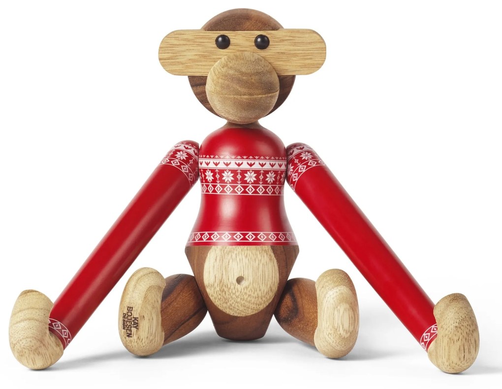 Kay Bojesen Drevená opička Monkey Christmas Jumper 2024 Small