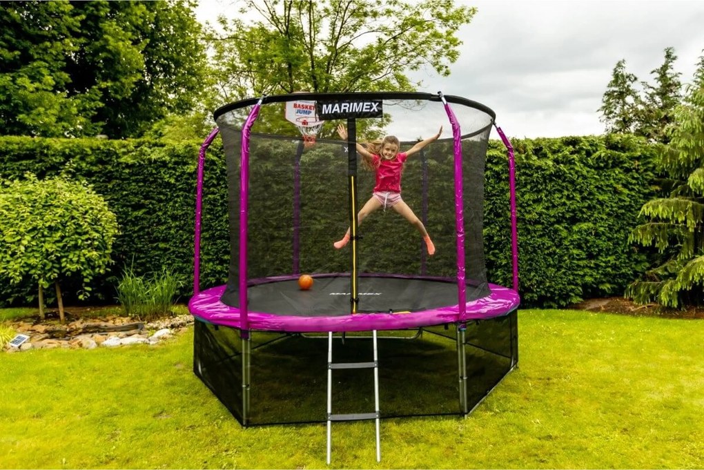 Marimex | Trampolína Marimex Standard 244 cm ružová + ochranná sieť + rebrík ZADARMO | 19000110