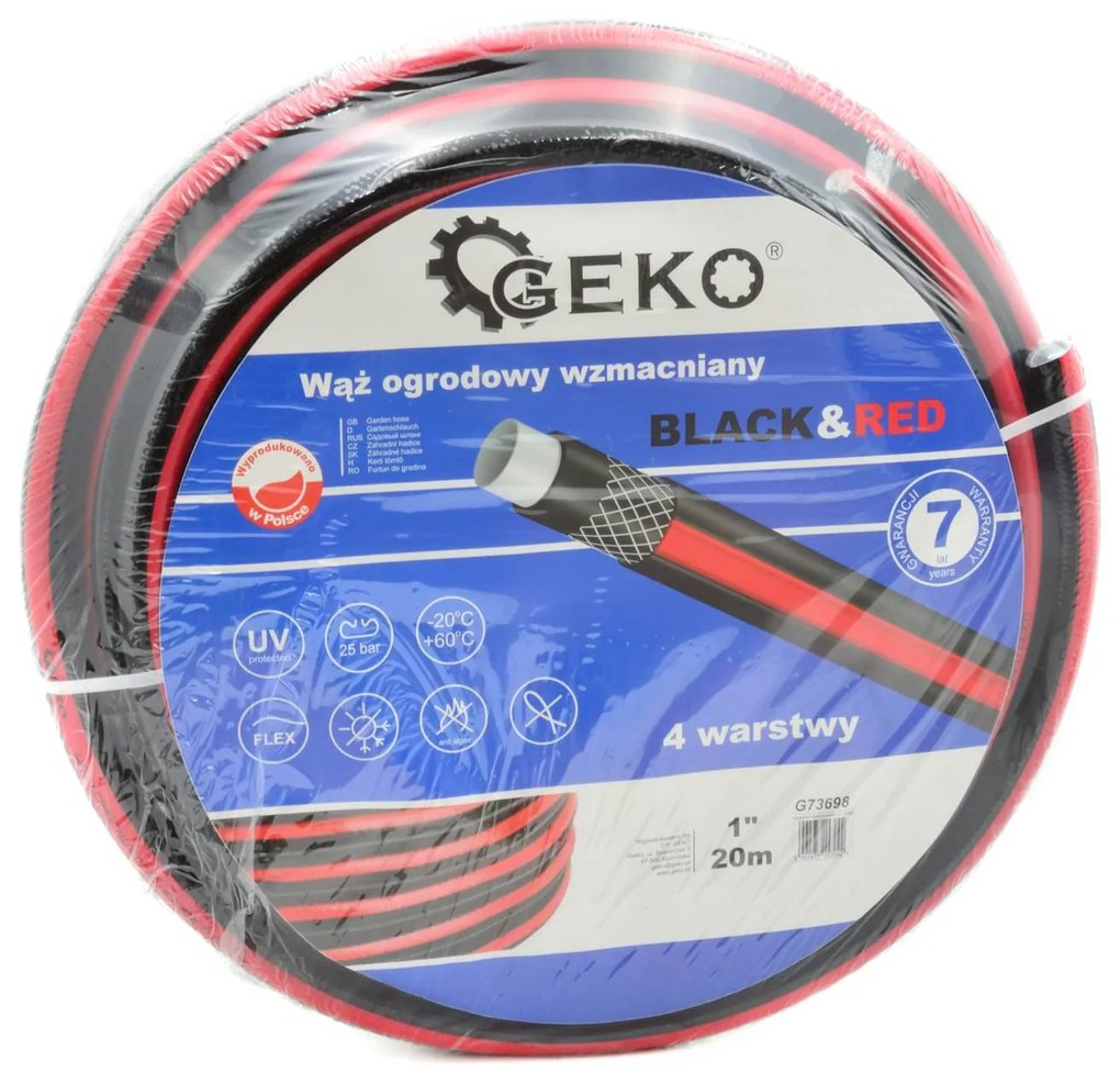 Bestent Záhradná hadica 1" 30m zosilnená Black/Red G73699